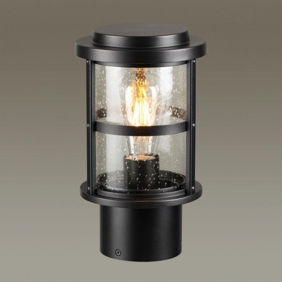 Уличный светильник на столб со светодиодной лампочкой E27, комплект от Lustrof. №304226-647538, цвет черный - фото 3