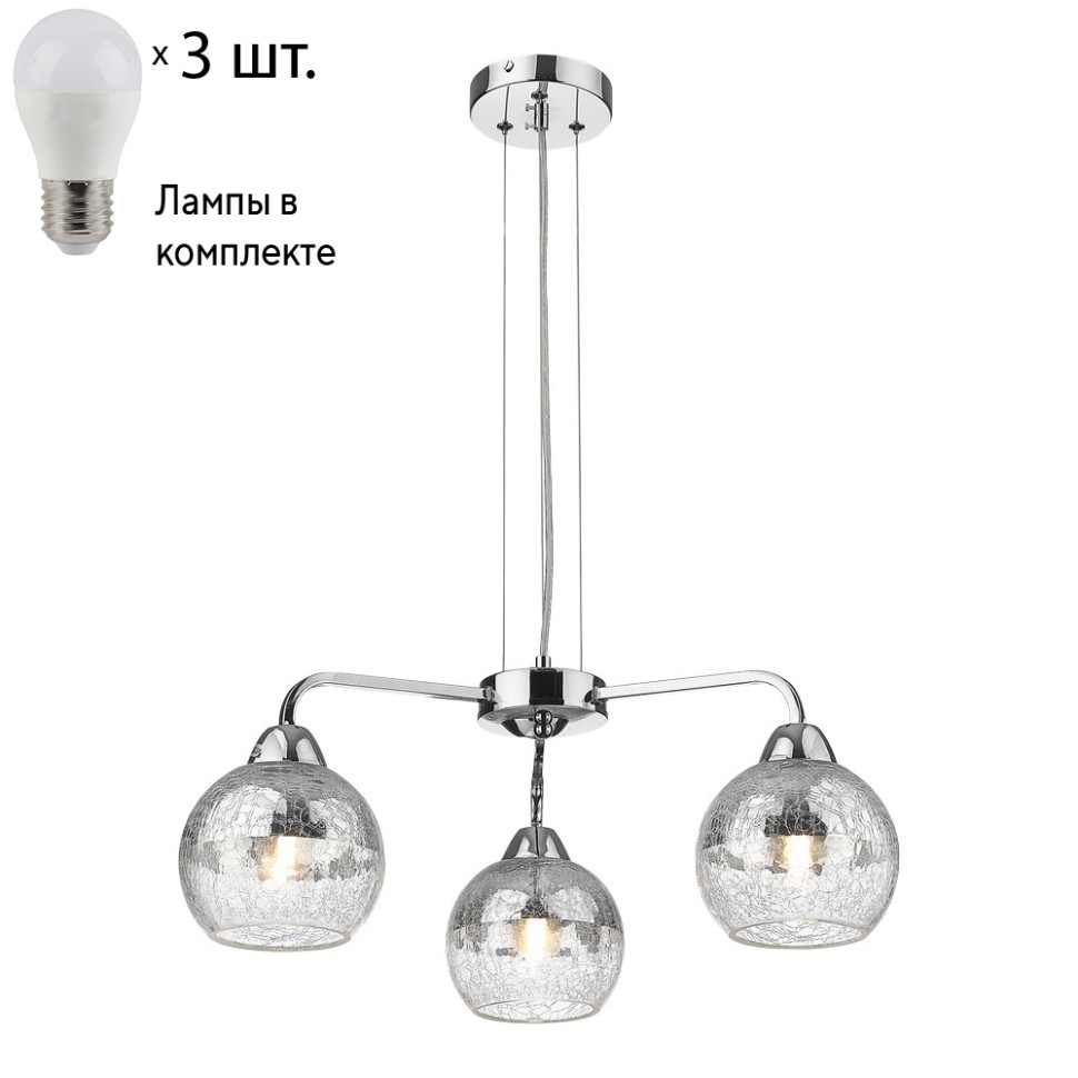 Подвесная люстра с лампочками Velante 239-103-03+Lamps E27 P45, цвет стекло 239-103-03+Lamps E27 P45 - фото 1