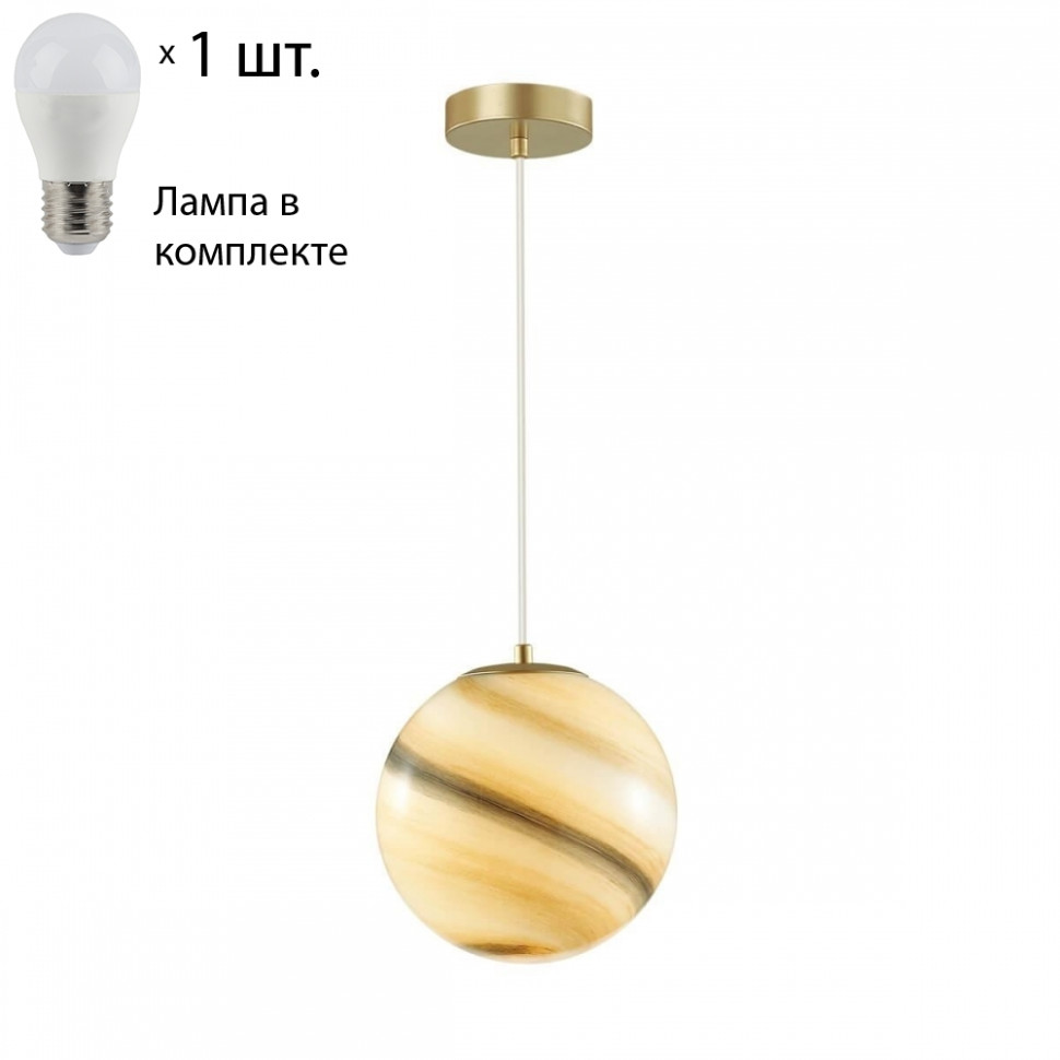 Подвесной светильник Lumion Misty с лампочкой 4466/1+Lamps E27 P45, цвет матовое золото 4466/1+Lamps E27 P45 - фото 1