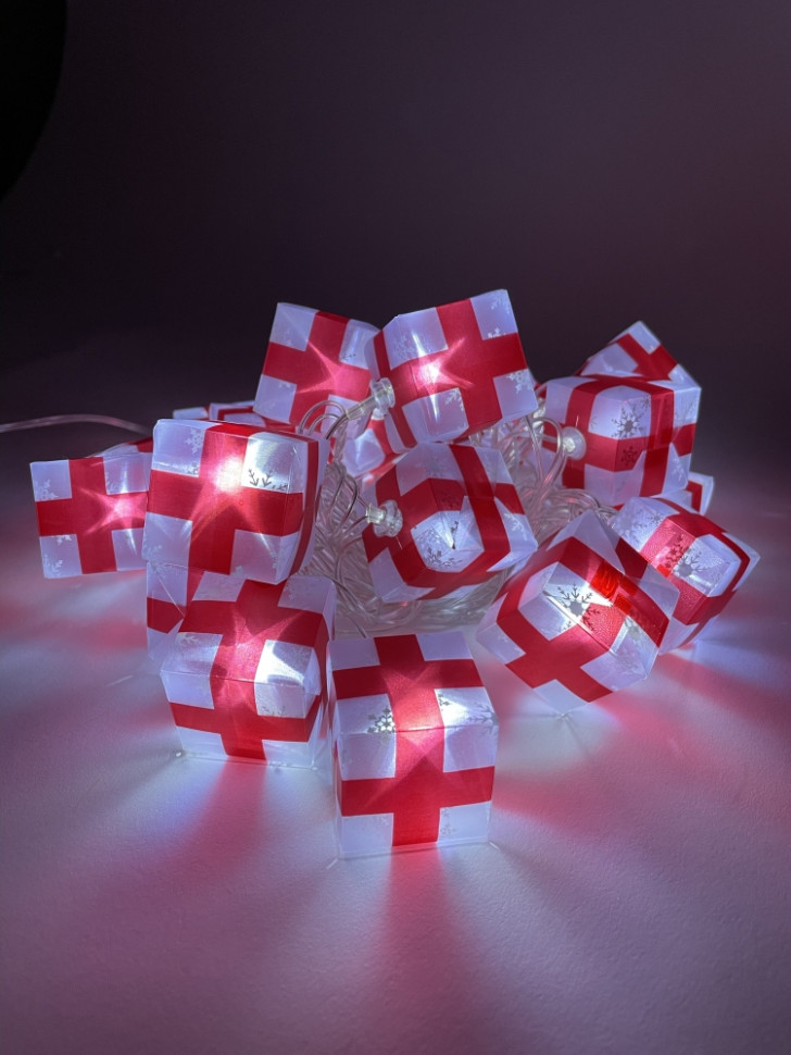 Гирлянда LED Нить Подарки (3м.) холодный свет, 220V, IP20 Эра Б0041895 (ENIN-3P ), цвет красный - фото 1