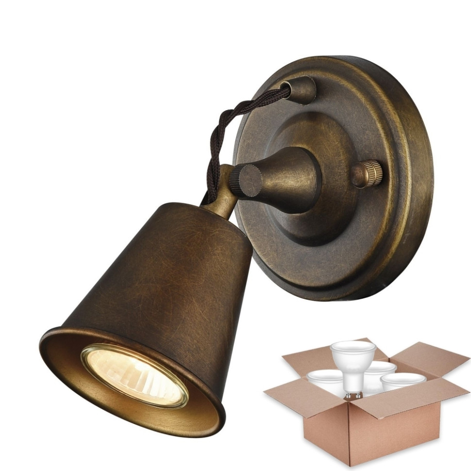 Светильник спот с лампочкой от Lustrof Глок 1582-519208, цвет коричневый 1582-1W-Lustrof - фото 4