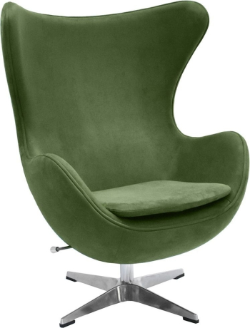 Кресло EGG STYLE CHAIR зеленый, искусственная замша Bradex Home 761679