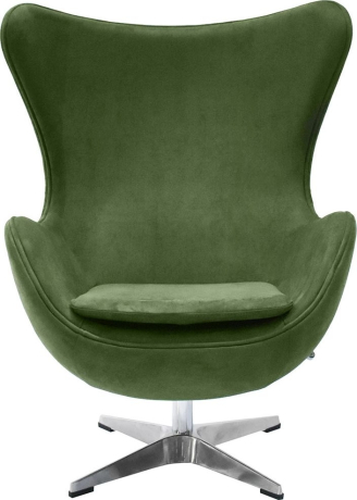 Кресло EGG STYLE CHAIR зеленый, искусственная замша Bradex Home 761679