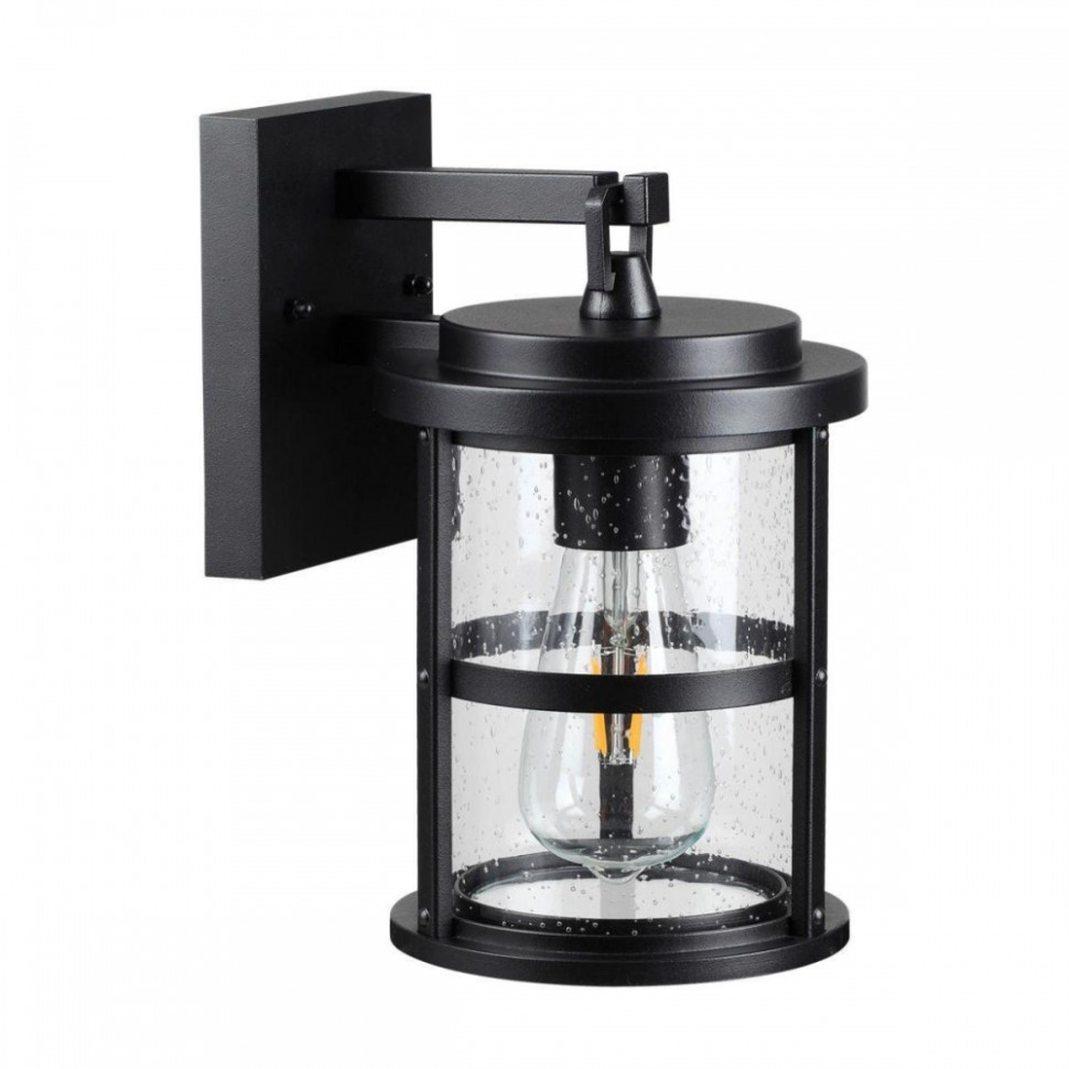 Настенный уличный светильник со светодиодной лампочкой E27, комплект от Lustrof. №304228-647540, цвет черный - фото 1