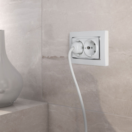 Рамка для двойной розетки (белый/хром) Werkel 32963