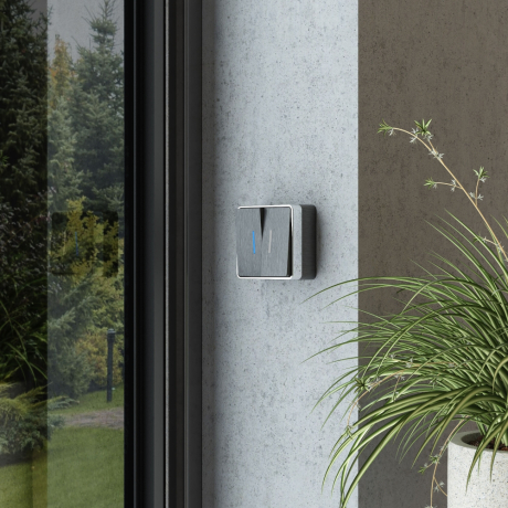 Выключатель двухклавишный с подсветкой Werkel Gallant (графит рифленый) W5020104