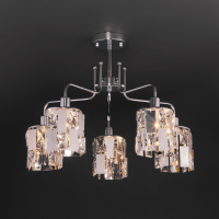 10101/5 хром/прозрачный хрусталь Strotskis Потолочная люстра Eurosvet Scoppio a044067