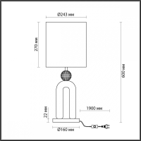 Настольная лампа Odeon Bagel с лампочкой 5410/1T+Lamps E27 Свеча