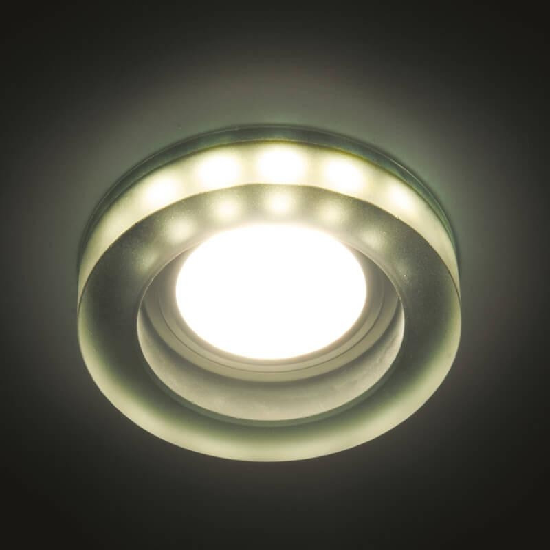 Встраиваемый светильник с подсветкой Fametto Luciole DLS-L110 GU5.3 CHROME-MATT BLACK UL-00000362, цвет хром DLS-L110 GU5.3 CHROME/MATT BLACK - фото 2