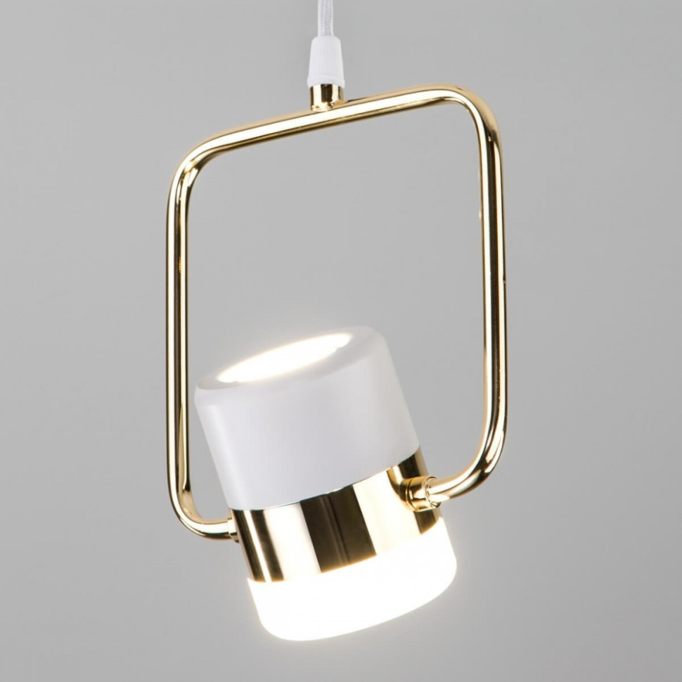 Подвесной светодиодный светильник с поворотным плафоном Eurosvet a044561 50165/1 LED золото/белый золото/белый 50165/1 LED золото/белый - фото 4