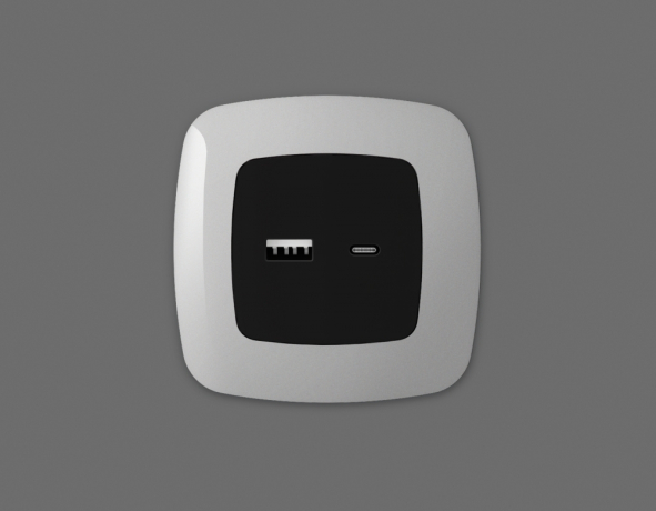 Накладка для розетки type A и C Ambrella Volt OMEGA OP8110