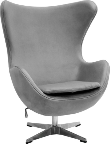 Кресло EGG STYLE CHAIR серый, искусственная замша Bradex Home 761680