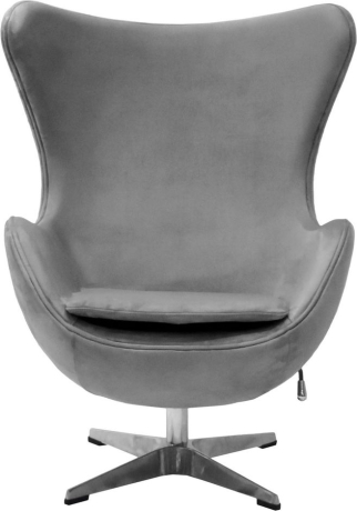 Кресло EGG STYLE CHAIR серый, искусственная замша Bradex Home 761680