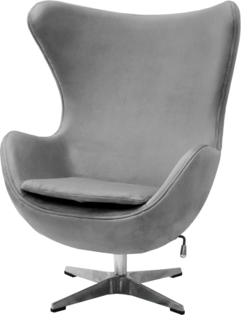 Кресло EGG STYLE CHAIR серый, искусственная замша Bradex Home 761680