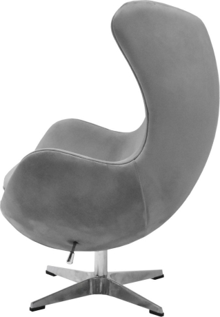 Кресло EGG STYLE CHAIR серый, искусственная замша Bradex Home 761680