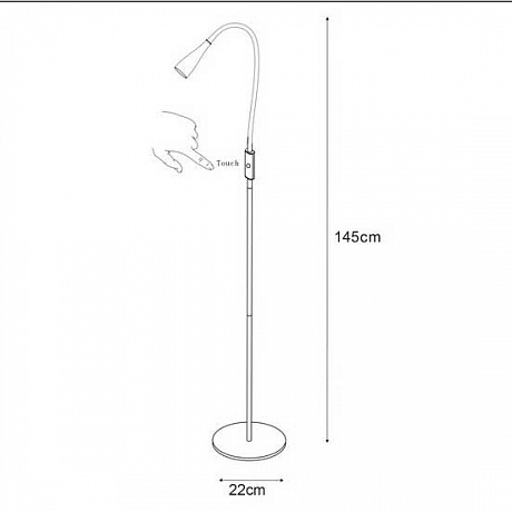 Торшер с диммером Lucide Zozy 18756/03/30 