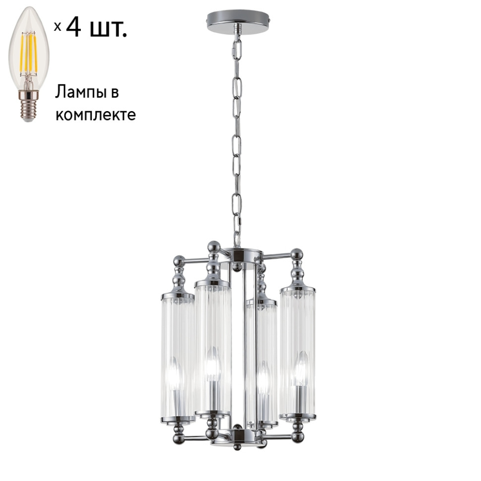 Подвесной светильник с лампочками CRYSTAL LUX TOMAS SP4 CHROME+Lamps