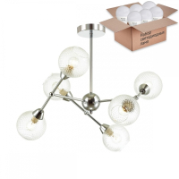 Люстра на штанге Lumion Everly с лампочками 4438/6C+Lamps E14 P45