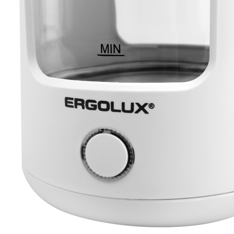 ERGOLUX ELX-KG08-C01 белый (чайник стекло/пластик 1,8л, 220-240В, 1800 Вт) (15334)