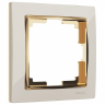 Рамка на 1 пост Werkel Snabb (слоновая кость/золото) W0011932