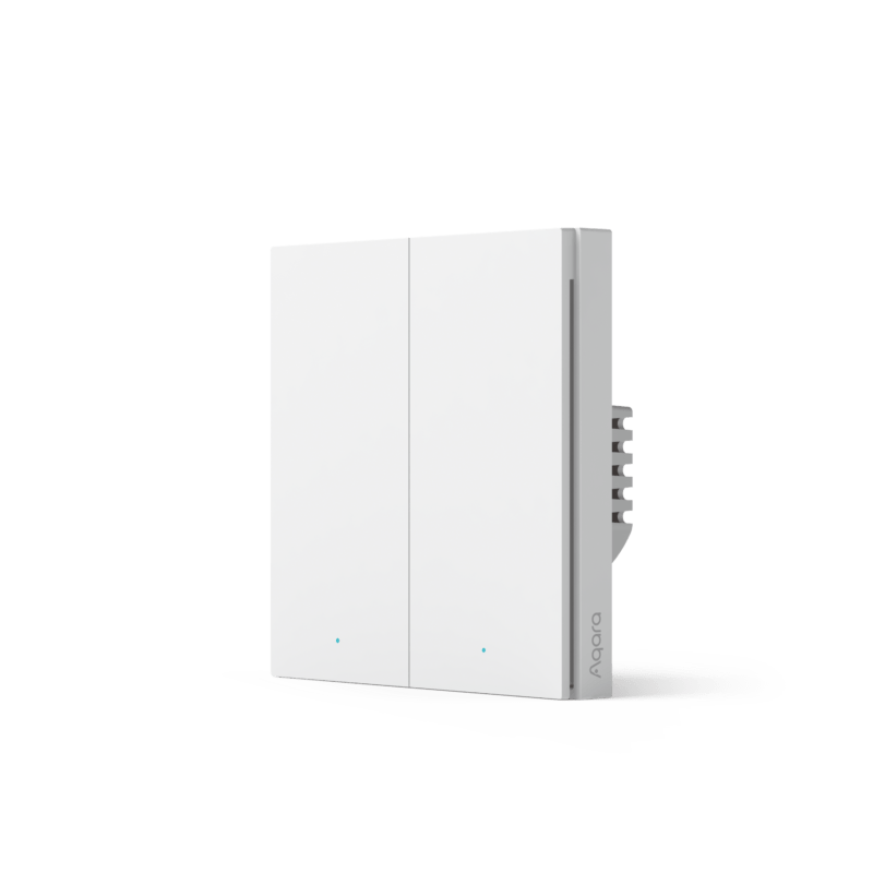 Выключатель двухклавишный Aqara Smart wall switch H1 (no neutral, double rocker) WS-EUK02 (Aqara WS-EUK02) - фото 1