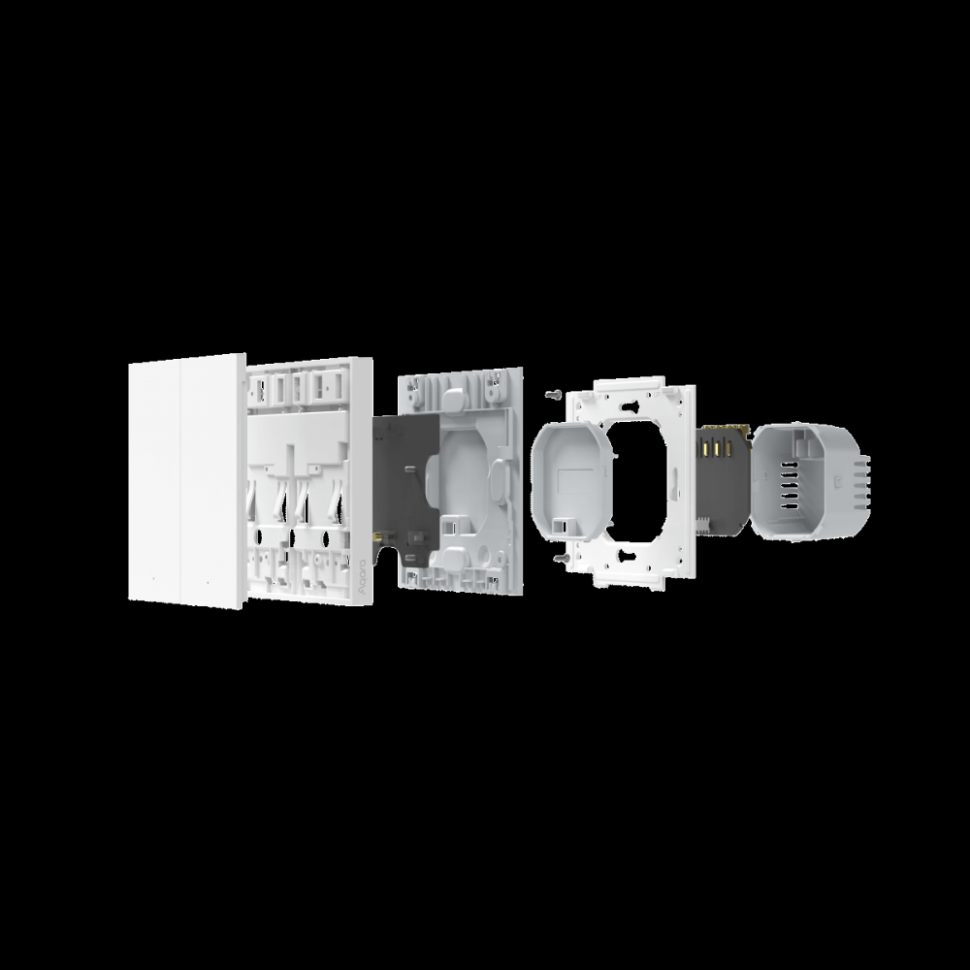 Выключатель двухклавишный Aqara Smart wall switch H1 (no neutral, double rocker) WS-EUK02 (Aqara WS-EUK02) - фото 3