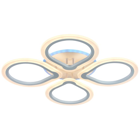 Светодиодная диммируемая люстра с ПДУ Profit Light 8013/4 WHT 80W+7W RGB 