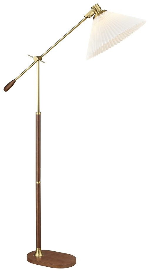 Торшер изогнутый в наборе с Led лампами. Комплект от Lustrof №657395-708810, цвет латунь