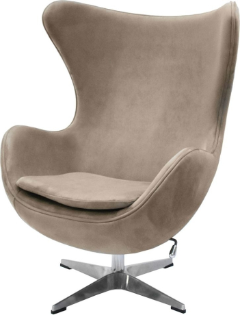 Кресло EGG STYLE CHAIR латте, искусственная замша Bradex Home 761681