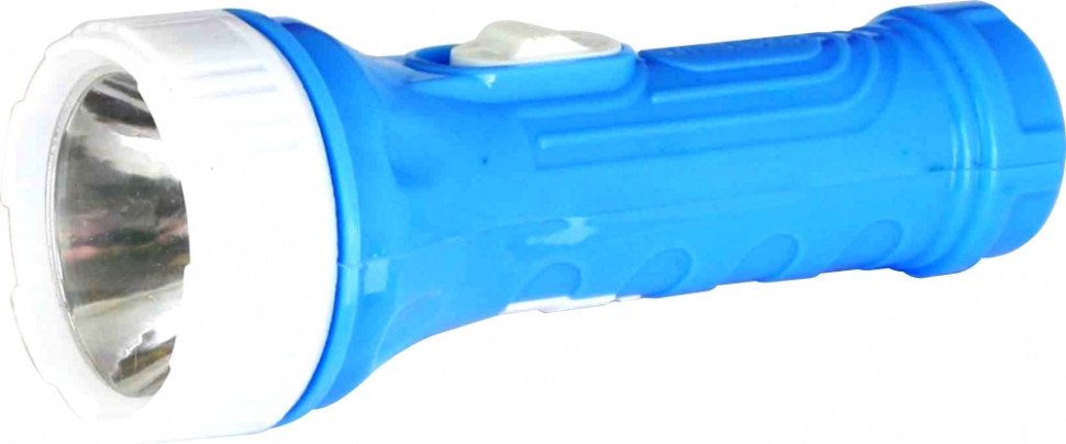 Ручной светодиодный фонарь на алкалиновых батарейках. Дальность 15м. Ultraflash 828-TH 12395, цвет голубой
