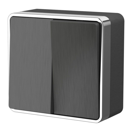 Выключатель двухклавишный Werkel Gallant (графит рифленый) W5020004