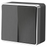 Выключатель двухклавишный Werkel Gallant (графит рифленый) W5020004