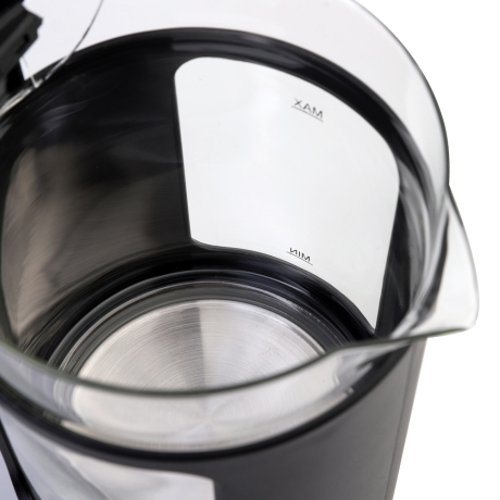 ERGOLUX ELX-KG08-C02 черный (чайник стекло/пластик 1,8л, 220-240В, 1800 Вт) (15333)