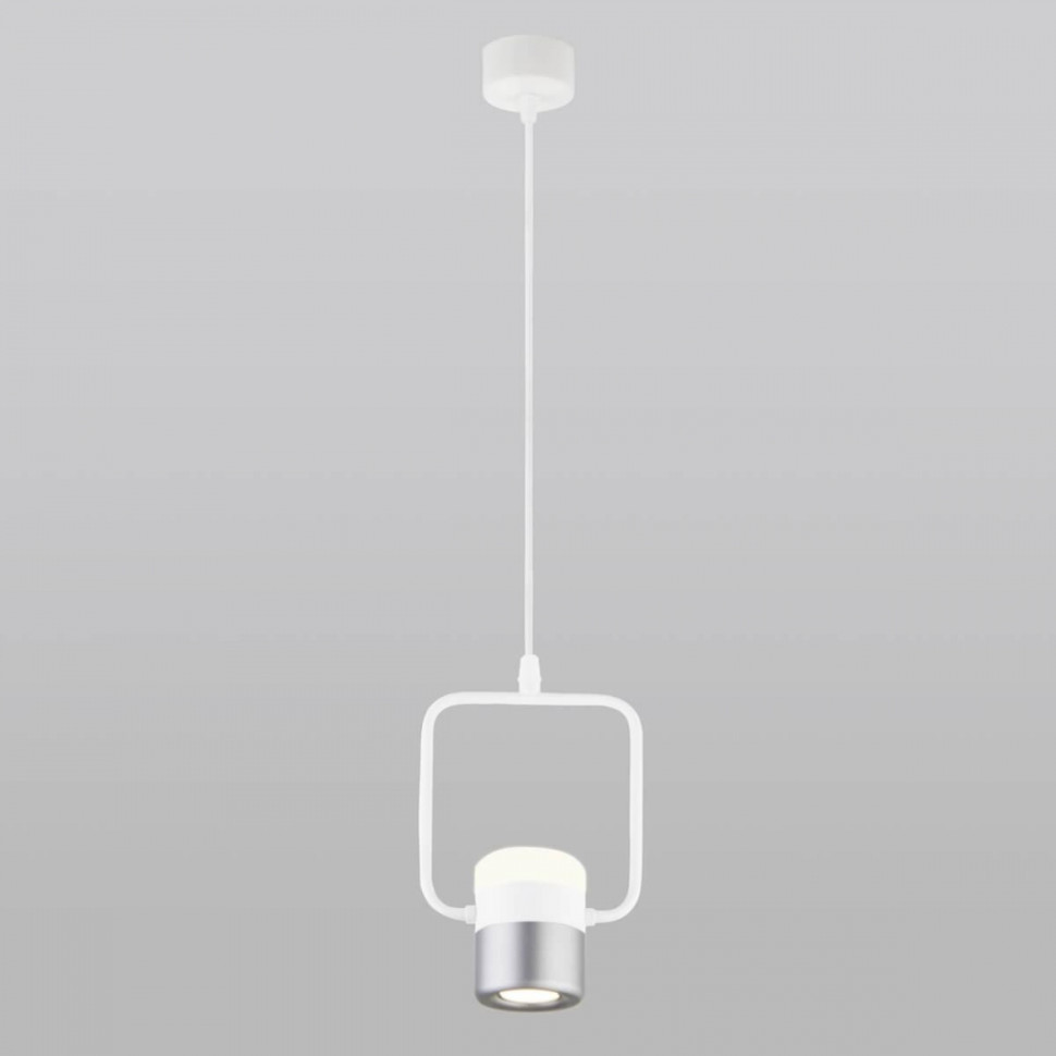 50165/1 LED белый/серебро белый/серебро Подвесной светодиодный светильник с поворотным плафоном Eurosvet a044563 50165/1 LED белый/серебро - фото 3