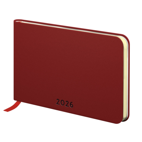 Нарушена упаковка!  <795215> Еженедельник датированный 2026 МАЛЫЙ ФОРМАТ 105х160 мм, А6, BRAUBERG "Unique", красный, 117206
