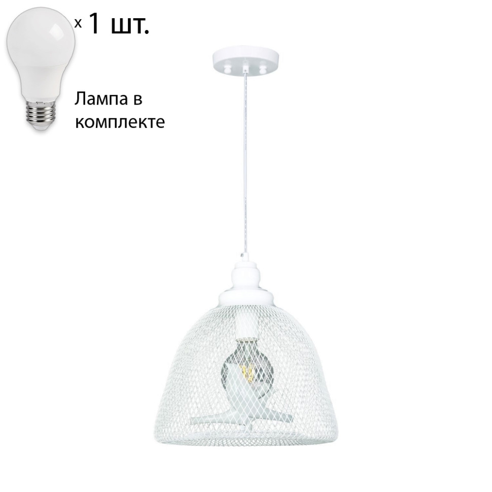 Подвесной светильник с лампочкой Favourite Gabbia 1753-1P+Lamps А60 подставка для канцелярских мелочей 3 отделения сетка металл розовая