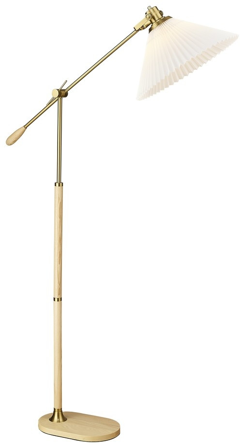 Торшер изогнутый в наборе с Led лампами. Комплект от Lustrof №657396-708811, цвет латунь