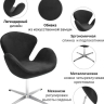 Кресло SWAN STYLE CHAIR графит, искусственная замша Bradex Home 761682
