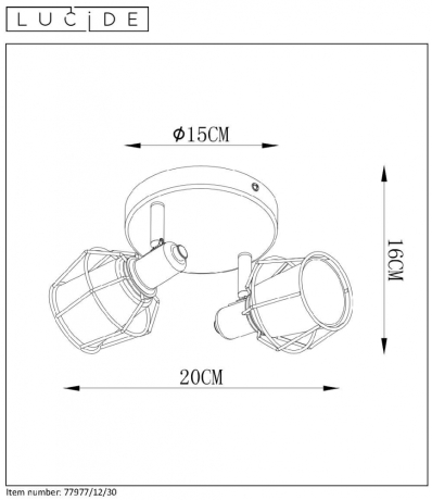 77977/12/30 Спот диммируемый Lucide Nila  