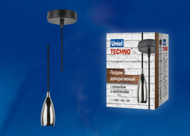 Патрон декоративный с проводом и креплением Uniel DLC-T-S32/E27 TS/1M/BL PEARL BLACK (UL-00005289) 