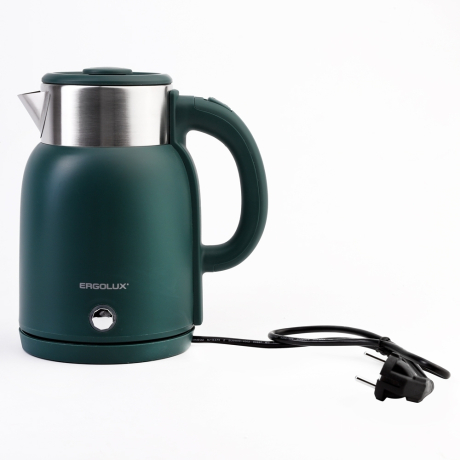 ERGOLUX ELX-KS13-C05 зеленый PRO (чайник нерж.сталь/пластик, 1.6л, 220-240В, 2000 Вт) (15331)