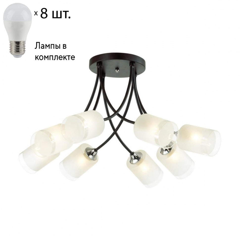 Люстра потолочная Lumion Paula с лампочками 4533/8C+Lamps E27 P45, цвет черный 4533/8C+Lamps E27 P45 - фото 1