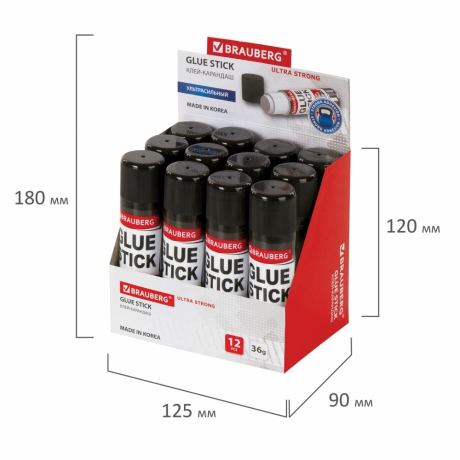 Нарушена упаковка! <287506> Клей-карандаш BRAUBERG ULTRA STRONG, УСИЛЕННАЯ ФОРМУЛА, 36 г, ЮЖНАЯ КОРЕЯ, 229546 (229546)