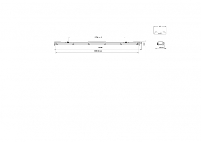 Линейный пылевлагозащищенный светильник Эра -0-002-060 191153