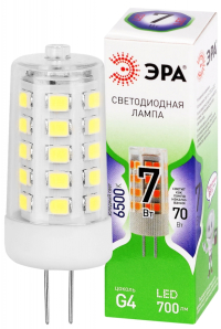 Нарушена упаковка!  <841743> Лампочка светодиодная ЭРА GREEN LINE LED G4-JC-7W-865-12V GL G4 7Вт капсула холодный дневной свет Б0067194