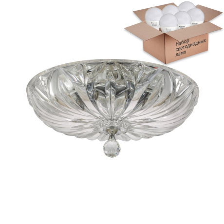 Подвесной светильник Crystal Lux с лампочками DENIS D400 CHROME+Lamps E14 P45 