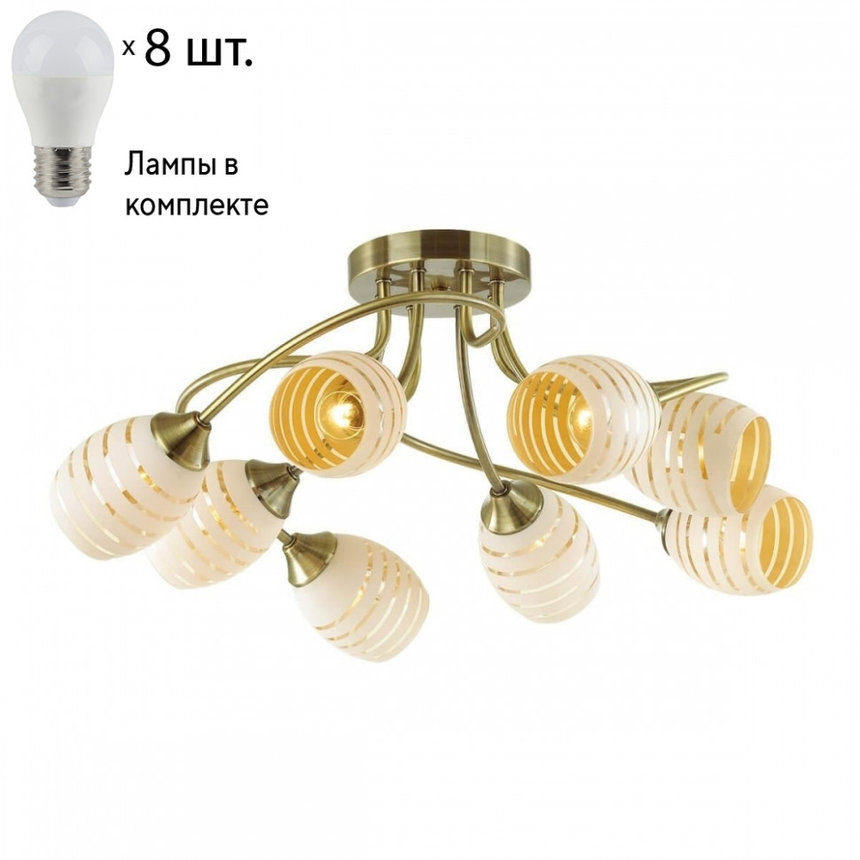 Люстра потолочная Lumion Dorothy с лампочками 4528/8C+Lamps E27 P45, цвет античная бронза 4528/8C+Lamps E27 P45 - фото 1