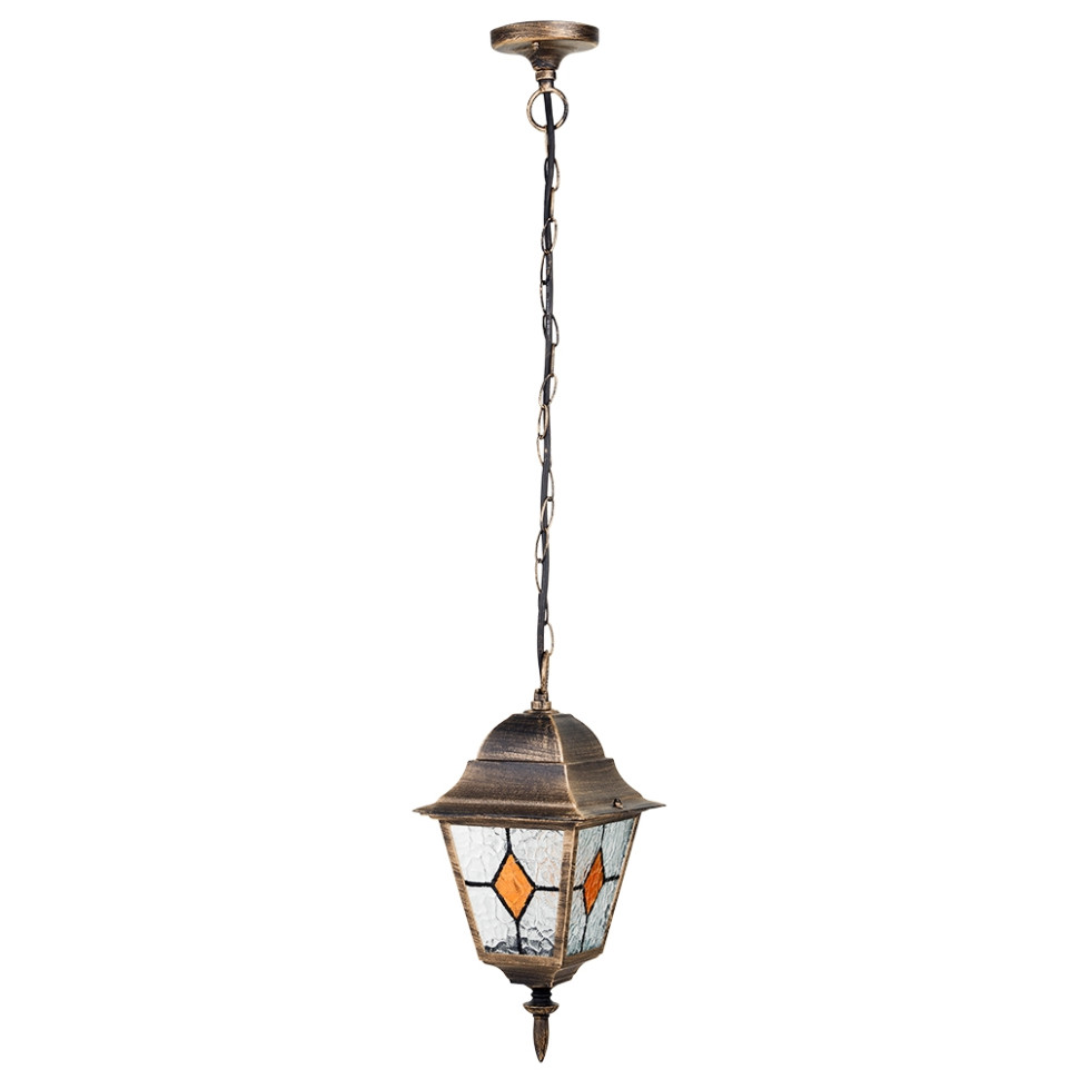 Уличный подвесной светильник в наборе с Led лампой. Комплект от Lustrof №618734-708775, цвет черно-золотой - фото 1