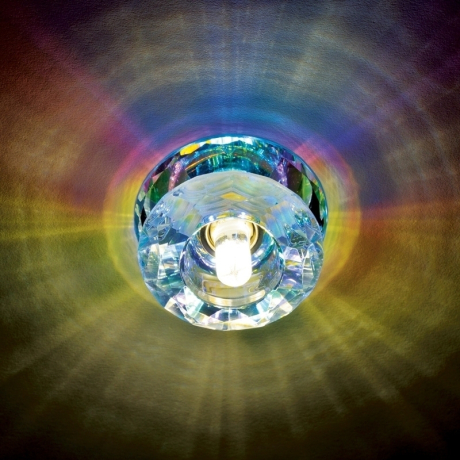 Нарушена упаковка.  <184741> Встраиваемый светильник с LED подсветкой Fametto Luciole DLS-L117 G9 GLASSY-RAINBOW (10744) DLS-L117 G9 GLASSY/RAINBOW