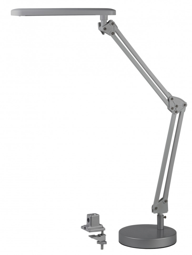 NLED-440-7W-S Настольная лампа с двойным вариантом крепления Эра Б0008001, цвет серебро - фото 1
